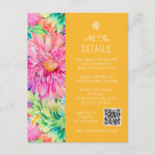 Kleurrijke Moderne Tropische Bloemen Bruiloft Deta Informatiekaartje (Voorkant)