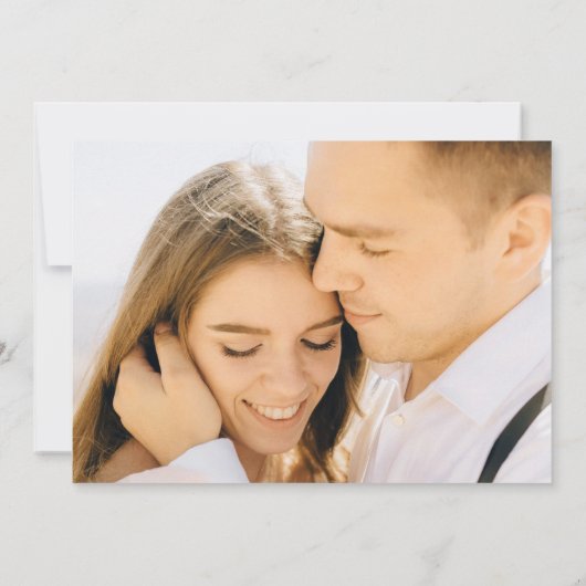 Kleurrijke moderne tropische bloemen bruiloft foto save the date (Achterkant)