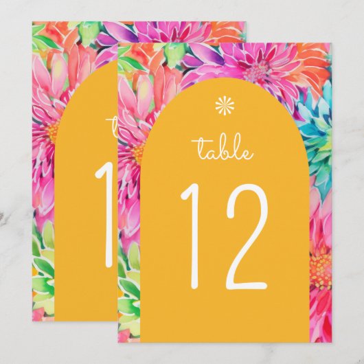 Kleurrijke moderne tropische Waterverf bloemenbrui Kaart (Voorkant / Achterkant)