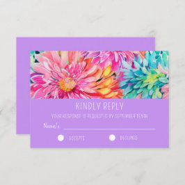 Kleurrijke moderne tropische Waterverf bloemenbrui RSVP Kaartje
