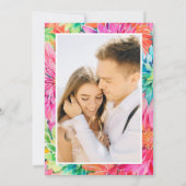 Kleurrijke moderne tropische Waterverf bloemenbrui Save The Date (Achterkant)