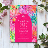 Kleurrijke moderne tropische Waterverf bloemenbrui Save The Date