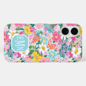 Kleurrijke Moderne Tuin Met Initiaal Case-Mate iPhone Case (Achterkant (horizontaal))