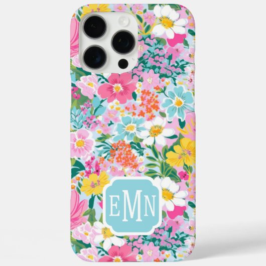 Kleurrijke Moderne Tuin Met Monogram Case-Mate iPhone Case (Achterkant)