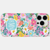 Kleurrijke Moderne Tuin Met Monogram Case-Mate iPhone Case (Achterkant (horizontaal))