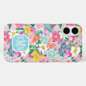 Kleurrijke Moderne Tuin Monogram Case-Mate iPhone Case (Achterkant (horizontaal))