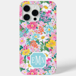 Kleurrijke Moderne Tuin Monogram iPhone 15 Pro Max Hoesje