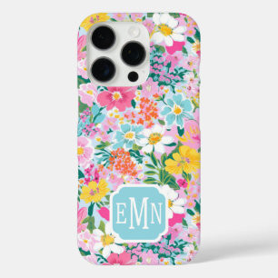 Kleurrijke Moderne Tuin Monogram iPhone 16 Pro Hoesje