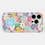 Kleurrijke Moderne Tuin Monogram Case-Mate iPhone Case (Achterkant (horizontaal))
