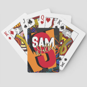 Kleurrijke moderne typografie Naam & Initialen Pokerkaarten