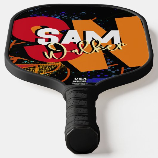 Kleurrijke moderne typografie vet monogram pickleball paddle (Laagn)