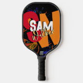 Kleurrijke moderne typografie vet monogram pickleball paddle (Voorkant)