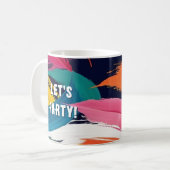 Kleurrijke Moderne Verfeffect Verjaardag Custom Koffiemok (Voorkant links)