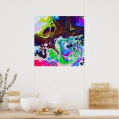 Kleurrijke moderne, vloeiende kleuren voor het sch poster (Keuken)