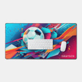 Kleurrijke Moderne Voetbal Sport Gepersonaliseerde Bureaumat (Keyboard & Muis)