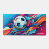 Kleurrijke Moderne Voetbal Sport Gepersonaliseerde Bureaumat (Voorkant)