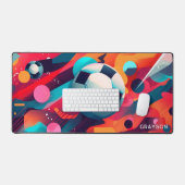 Kleurrijke Moderne Voetbal Sport Gepersonaliseerde Bureaumat (Keyboard & Muis)