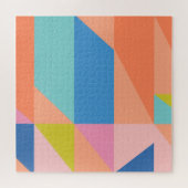 Kleurrijke moderne vormen in helder blauw en Oranj Legpuzzel (Horizontaal)