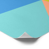 Kleurrijke moderne vormen in helder blauw en Oranj Poster (Hoek)