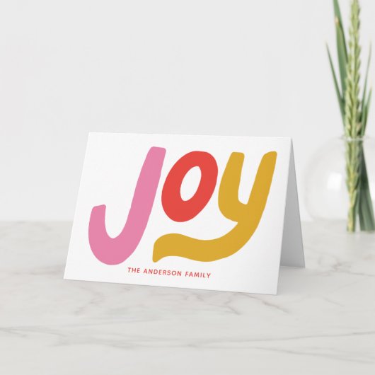 Kleurrijke moderne vreugde niet-foto feestdagen kaart (Voorkant)
