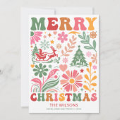 Kleurrijke moderne vrolijke kerst Boho Feestdagenkaart (Voorkant)