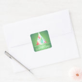 Kleurrijke moderne vrolijke kerst vierkante sticker (Envelop)