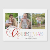 Kleurrijke moderne vrolijke kerstscriptie 3-foto (Voorkant)