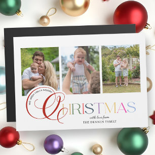 Kleurrijke moderne vrolijke kerstscriptie 3-foto