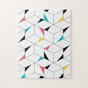 Kleurrijke, moderne, vrolijke, trendmatige blokjes legpuzzel