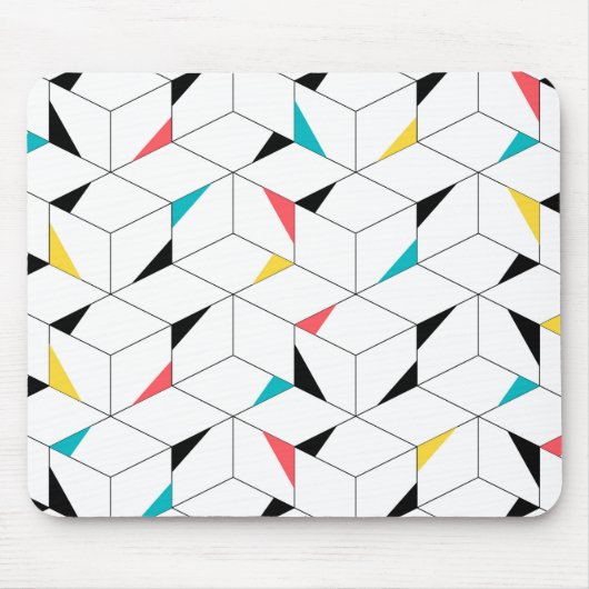 Kleurrijke, moderne, vrolijke, trendmatige blokjes muismat (Voorkant)