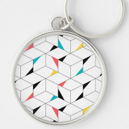 Kleurrijke, moderne, vrolijke, trendmatige blokjes sleutelhanger