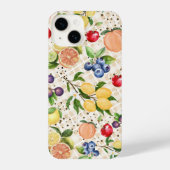 Kleurrijke moderne  vruchten en bruin Schots iPhone Hoesje (Achterkant)