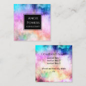 kleurrijke moderne waterverf abstract aangepast vierkante visitekaartje (Voorkant / Achterkant)