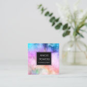 kleurrijke moderne waterverf abstract aangepast vierkante visitekaartje (Staand voorkant)