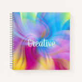 Kleurrijke Moderne Waterverf Abstract Patroon Notitieboek (Voorkant)
