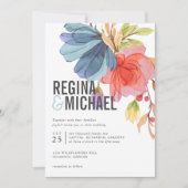 Kleurrijke moderne waterverf Aqua wilde bloemen br Kaart (Voorkant)