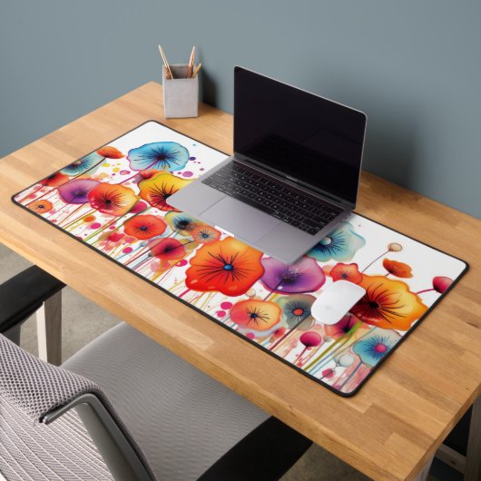 Kleurrijke moderne Waterverf Floral Bureaumat (Kantoor 2)