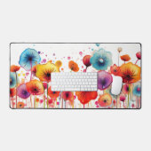 Kleurrijke moderne Waterverf Floral Bureaumat (Keyboard & Muis)