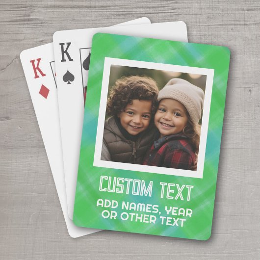 Kleurrijke Moderne Waterverf - Foto en Tekst Pokerkaarten