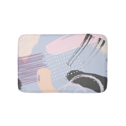 Kleurrijke moderne waterverven penseelstreken badmat (Voorkant)