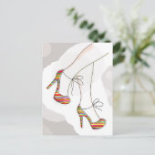 Kleurrijke modieuze schoenen briefkaart (Staand voorkant)