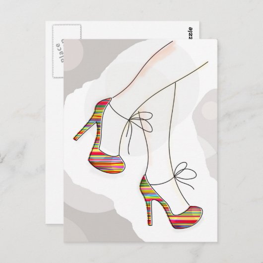 Kleurrijke modieuze schoenen briefkaart (Voorkant / Achterkant)