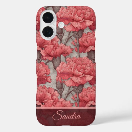 Kleurrijke Moeder Cadeau Anjer Bloem Naam Case-Mate iPhone Case (Achterkant)