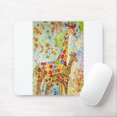 Kleurrijke moeder en Baby Giraffes Muismat (Met muis)