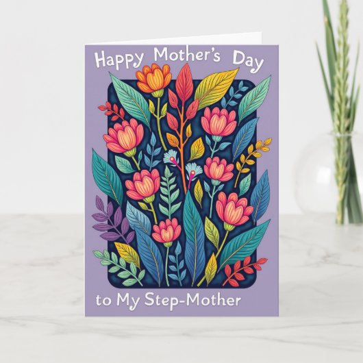 Kleurrijke Moederdag bladkaart Kaart (Voorkant)