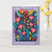 Kleurrijke Moederdag bladkaart Kaart (Gele Bloem)