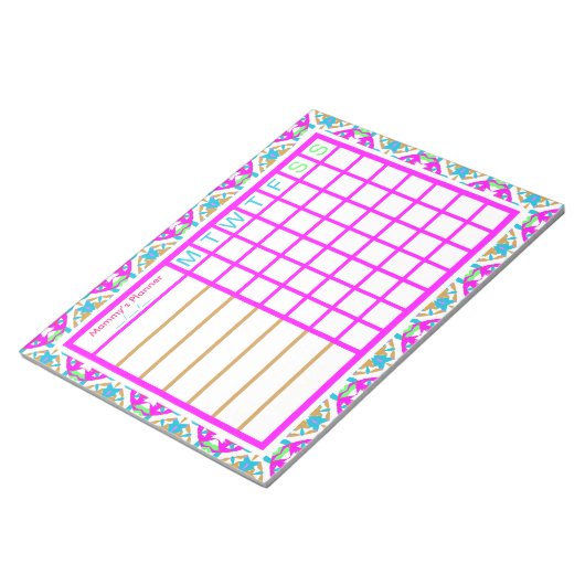 Kleurrijke moederdag Gift Weekly Planner Tracker Notitieblok (Schuin)