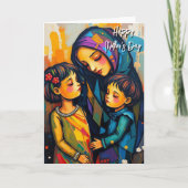 kleurrijke Moederdag Kaart (Voorkant)