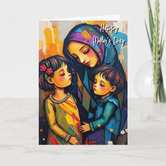  kleurrijke Moederdag Kaart (Voorkant)