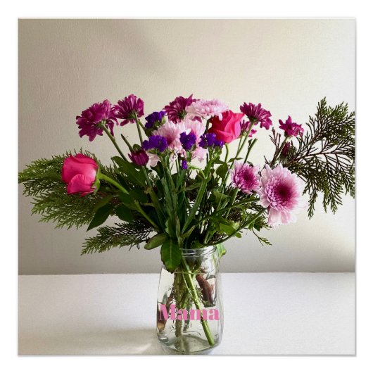 Kleurrijke Moederdag Mama Boeket + aangepaste opti Perfect Poster (Voorkant)